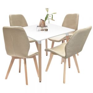 Comedor Minimalista con 4 sillas Eames y Mesa Eames 